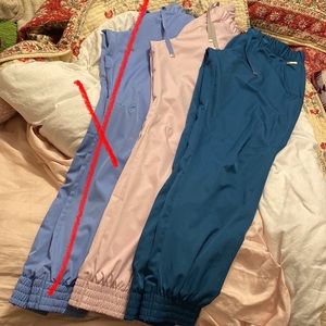 Teal & Pink ONLY. LOT OF 2 LAUDERDALE scrub pants size medium